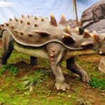 Ankylosaurus walking on four legs scaled