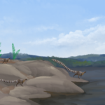 Leaellynasaura going to the sea