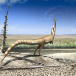 Sinosauropteryx catching prey
